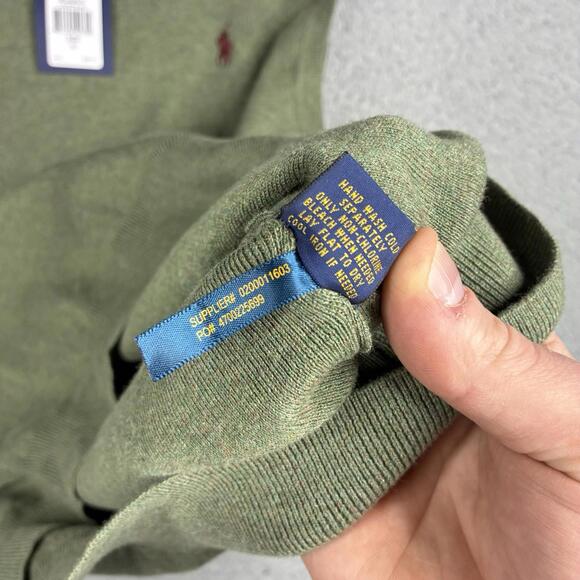 Polo Ralph Lauren Men’s XL Sweater Vest Heather Green Pima Cotton V-Neck NWT - Picture 5 of 7